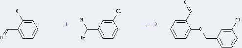 Benzaldehyde, 2-[(3-chlorophenyl)methoxy]- can be prepared by 2-hydroxy-benzaldehyde with 1-bromomethyl-3-chloro-benzene.